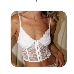 Emma White Lace Corset Top